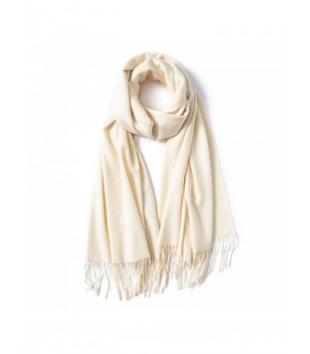 Kinikiss Women's Winter Scarf Soft Warm Long Ladies Wrap Shawl In Solid Color - Beige - C3187ILSK43