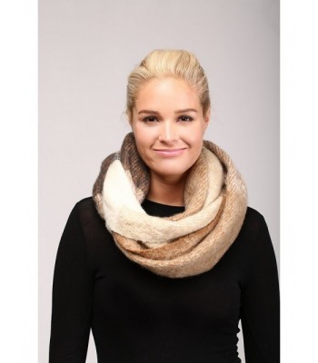 Womens Fuzzy Plaid Infinity Scarf