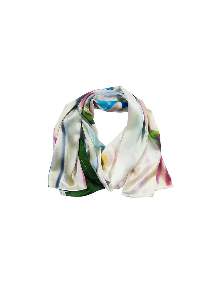 TexereSilk Women's 100% Silk Hand Painted Shawl - Elegant Luxury Gifts AS0003 - Multicolored - C1115EPQCU5