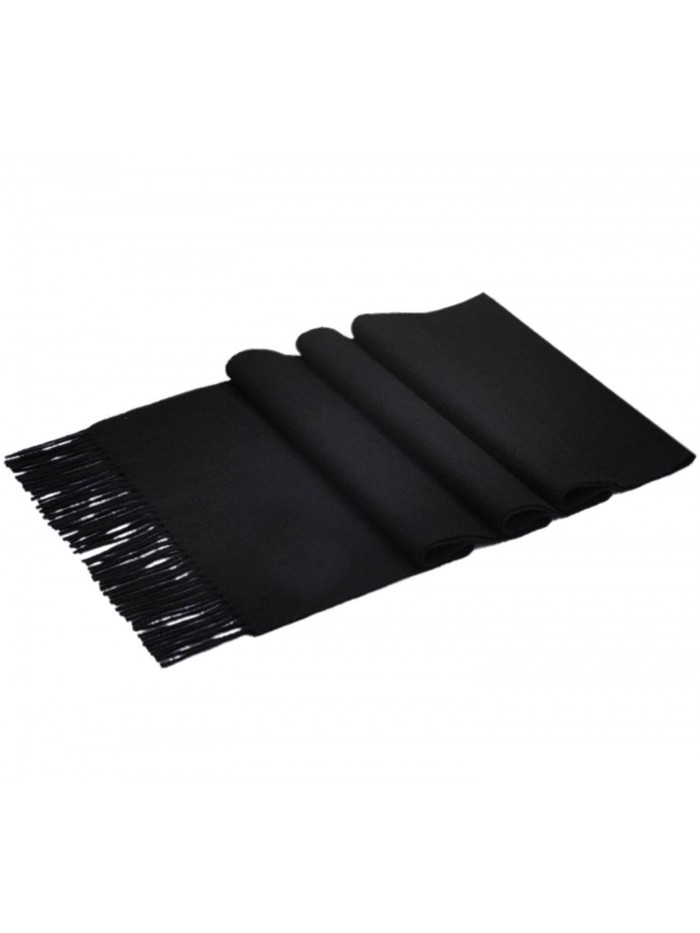 NOVAWO Super Soft Cashmere Wool Scarf for Men Women- 70"x12" (8 Colors) - Black - CC11OTV3D07