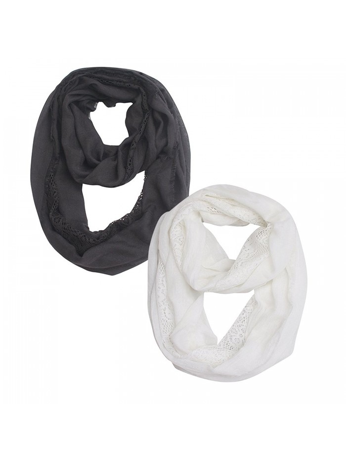 Women Soft Lace Infinity Scarf - 13 - CQ188QI8NUM