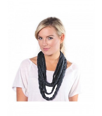 BANDED- Layers Inifinity Scarf Wrap - Iron - CS12E04OZQ3