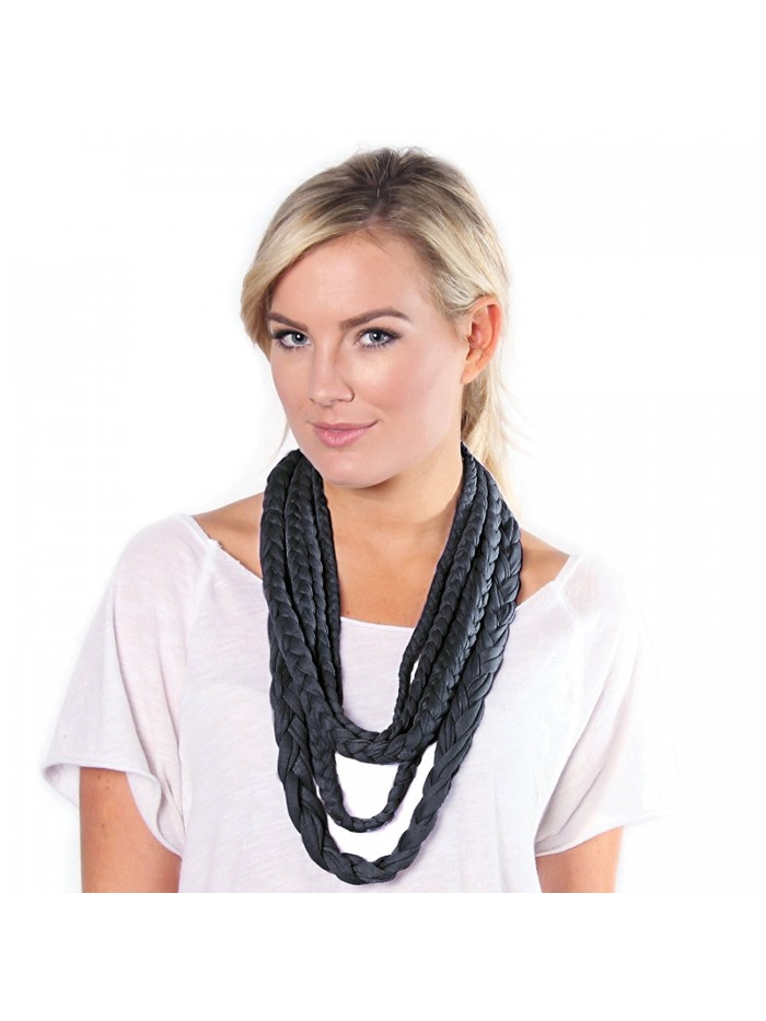 BANDED- Layers Inifinity Scarf Wrap - Iron - CS12E04OZQ3