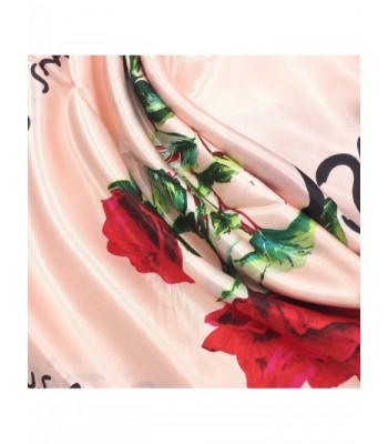 Silk Like Scarf Women's Fashion Pattern Large Square Satin Headscarf ...
