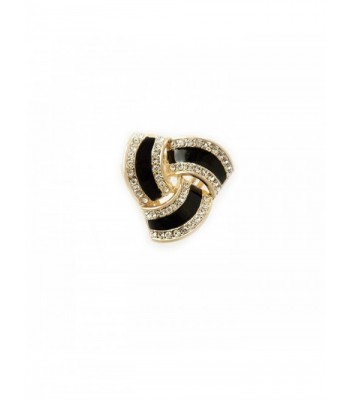 Fashion Scarf Ring Buckle Scarf Clip Triple Slide Jewelry Shiny Clothing - Gold Black - CG187I3RAO6