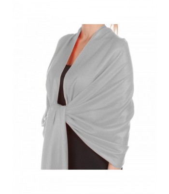 Pashmina Large Soft Plain Shawl/Wrap/Scarf for Women - Gray - C5189Q4WU95