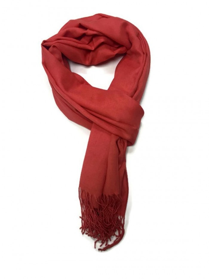 Pashmina scarf- Women's Shawl or Wrap- Women's Fashion- for Her- Seasonal Wear - Vermilion - CE12BXBM9AT