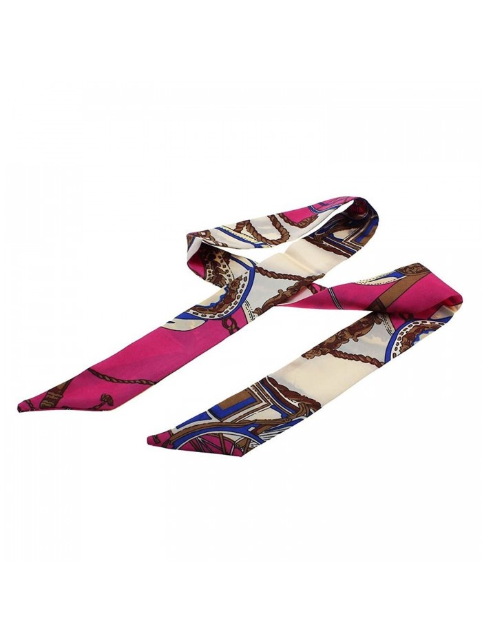 Fashion Lady Girl Twilly Silk Ribbon Buckle Scarf Decoration for Bag Handle - Pattern G 1Pc - C312E6QYM4P