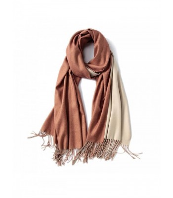 Cashmere Feel Winter Tone Shawl - Rusty Brown and Ivory - CH186DKCXNA