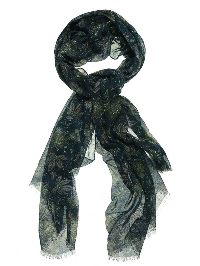 Cejon Women's Multi Paisley Print Oversized Scarf - Navy - CK126H0ULTN