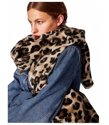 Women Winter Leopard Scarf Cashmere Feel Pashmina Shawls And Wraps Fashion Scarf - Leopard - CR187HZLR3O