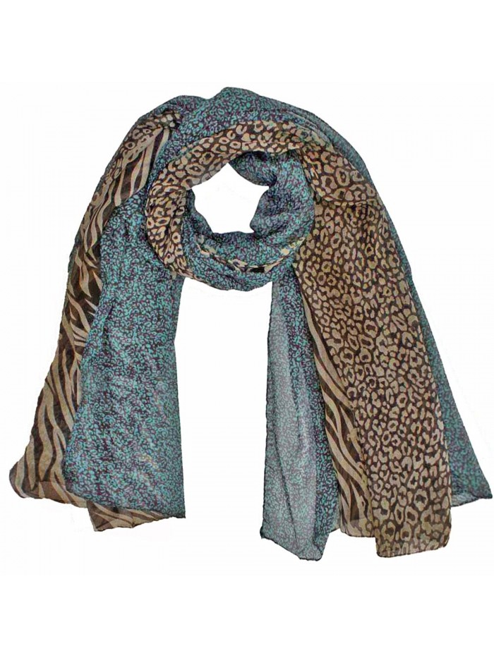 Chiffon Animal Print Sheer Scarf - Brown - CE1193CIO3D