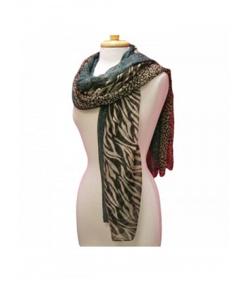 Brown Chiffon Animal Print Sheer in Fashion Scarves