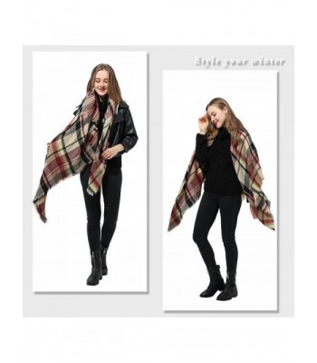 Tartan Blanket Checked Pashmina Winter in Wraps & Pashminas