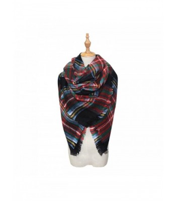 Women's Trendy Plaid Scarfs Warm Fall Soft Blanket Cozy Tartan Wrap Shawl - Style 08 - CB187AK3Q98