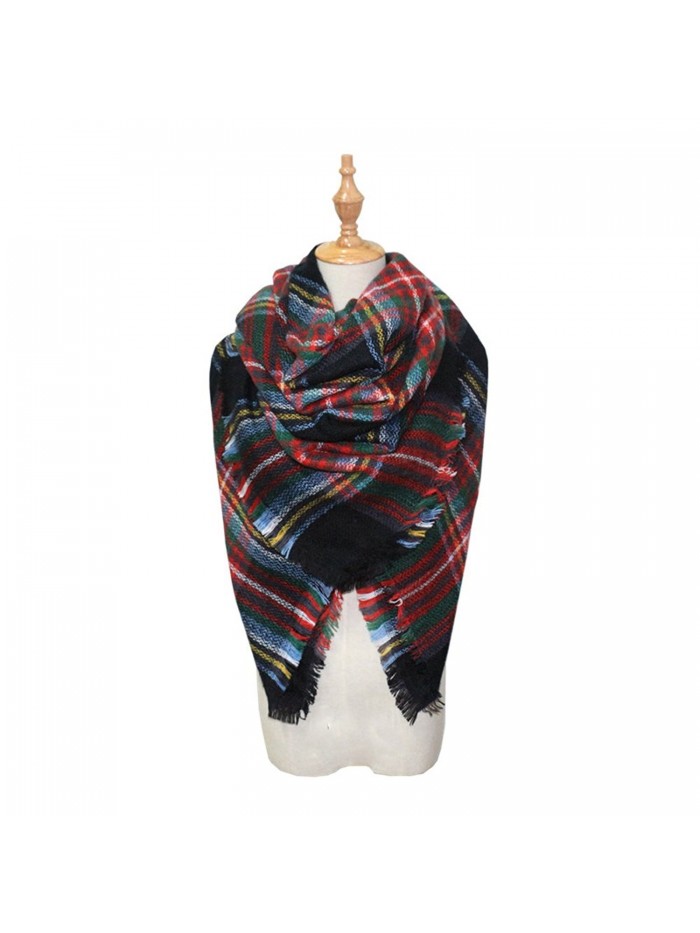 Women's Trendy Plaid Scarfs Warm Fall Soft Blanket Cozy Tartan Wrap Shawl - Style 08 - CB187AK3Q98