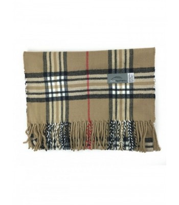 Super Soft Luxurious Cashmere Feel Winter Scarf - Classic Camel Plaid ...