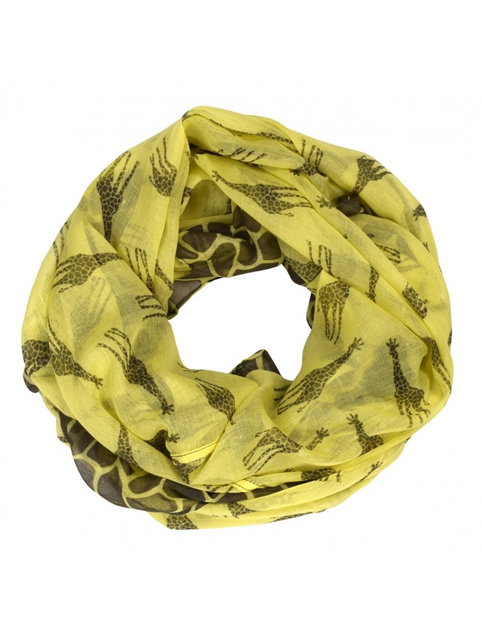 Peach Couture Retro Neon Animal Print Infinity Loop Scarf - Light Yellow - CM1862R36EW