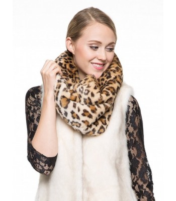 Adelaqueen Women's Fabulous Faux Fur Neck Warmer Infinity Scarf Multiple Colors - Medium Leopard - CP11SHGR39R