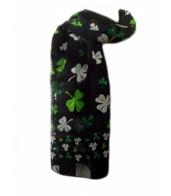 New Company Womens St Patrick Day Clovers Shamrocks Scarf - Black - One Size - CM11IUGE5N1