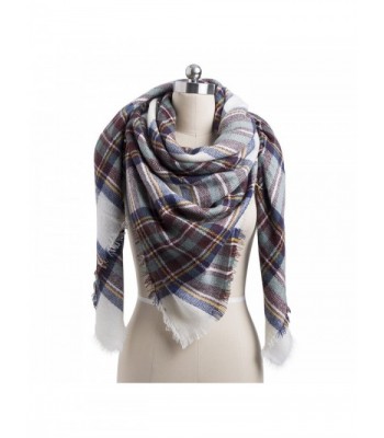 Blanket Scarf Women Large Cashmere Scarf Plaid Winter Scarf Luxury Wrap Shawl&iexcl&shy - Red - CD186YH9398