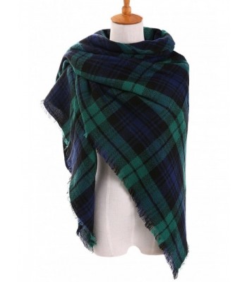 Scottish Pashmina Christmas Pictures - Navy & Green - CI186G882T2