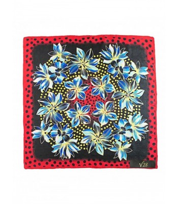 V28 35" Designer Silk Square Women's Floral Pattern Scarves - 55 - CH1803W293O