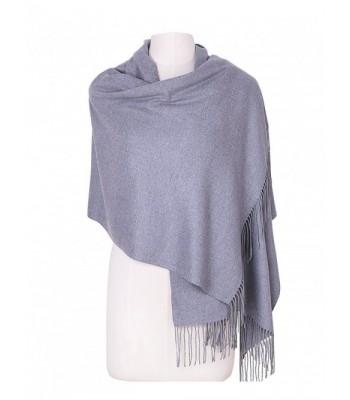 DRESSOLE Soft Cashmere Scarf for Women Chic Pashmina Shawls Scarves Poncho - Gray - C7188UW0AU6