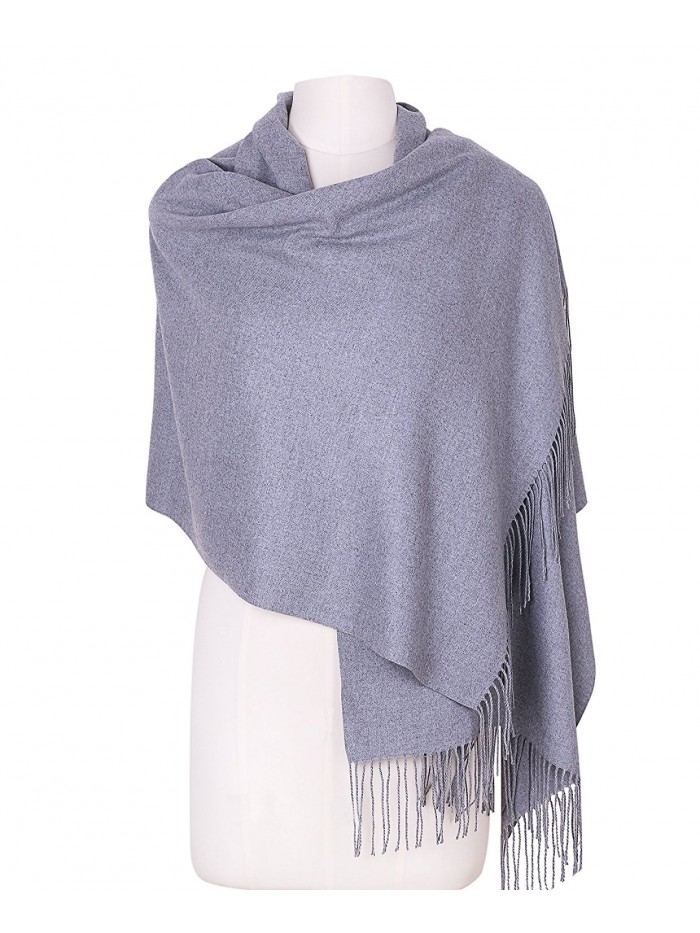 DRESSOLE Soft Cashmere Scarf for Women Chic Pashmina Shawls Scarves Poncho - Gray - C7188UW0AU6