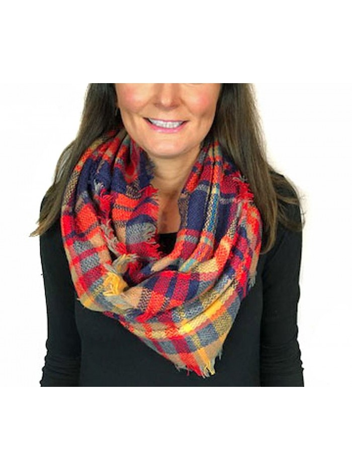 Plaid Infinity Blanket Scarf by Endless Envy - Harvest Plaid - C5187AANTUD