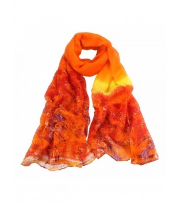 Sunward Fashion Beautiful Womens Ladies Flower Pashmina Shawl Wrap Beach Scarf - Orange - C0122V1DEKP