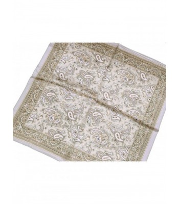 Silver Light Paisley Printed Square in Fashion Scarves
