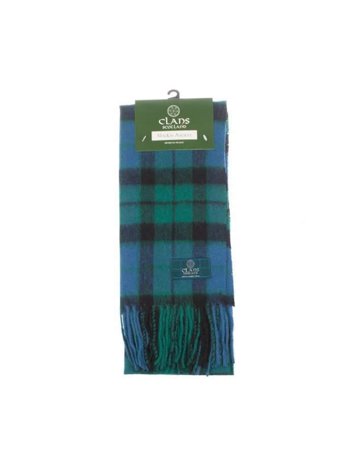 Clans Of Scotland Pure New Wool Scottish Tartan Scarf Mackay Ancient (One Size) - CL123H4EUJ9