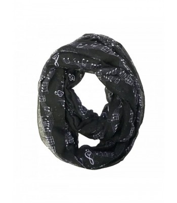 Bowbear Women's Playful Musical Notes Print Infinity Scarf - Black - CP188LI8R8W