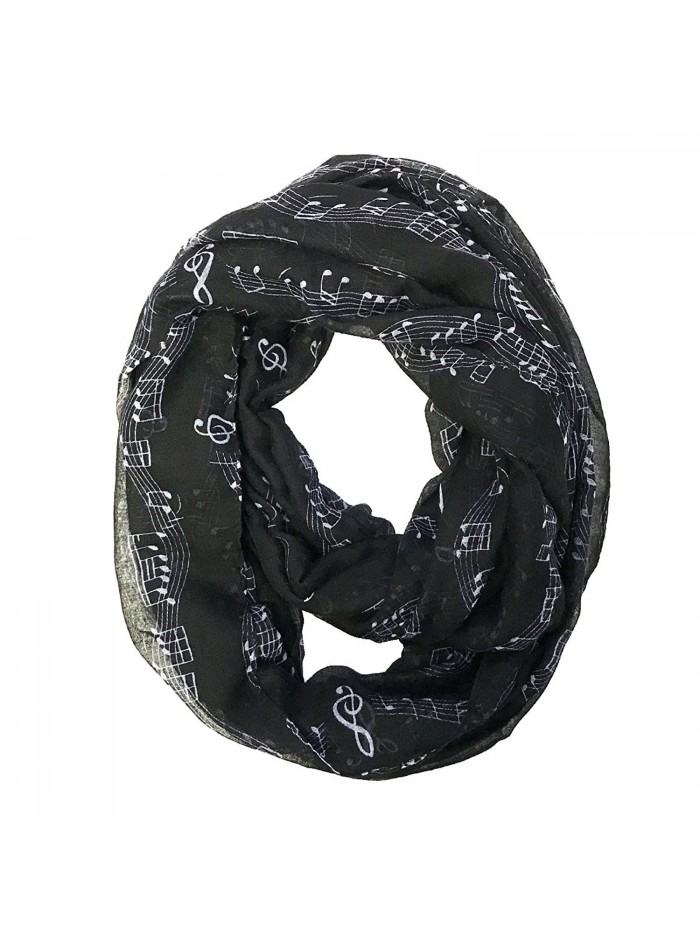 Bowbear Women's Playful Musical Notes Print Infinity Scarf - Black - CP188LI8R8W