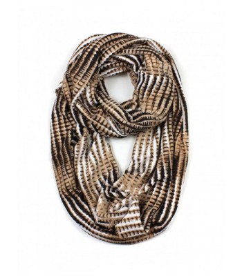 Jersey Knit Stripe Gradient Infinity Scarf - Khaki - CI12CLAAK0L