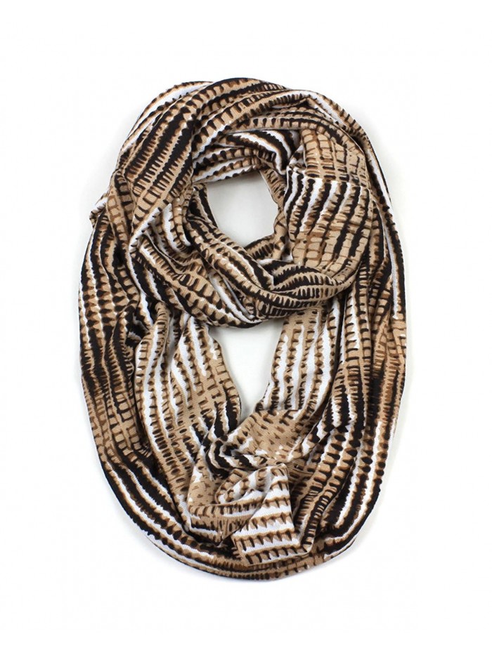 Jersey Knit Stripe Gradient Infinity Scarf - Khaki - CI12CLAAK0L