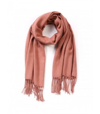 EUPHIE YING Womens Rich Solid Color Long Soft Winter Scarf - Darksalmon - CW1867YX530