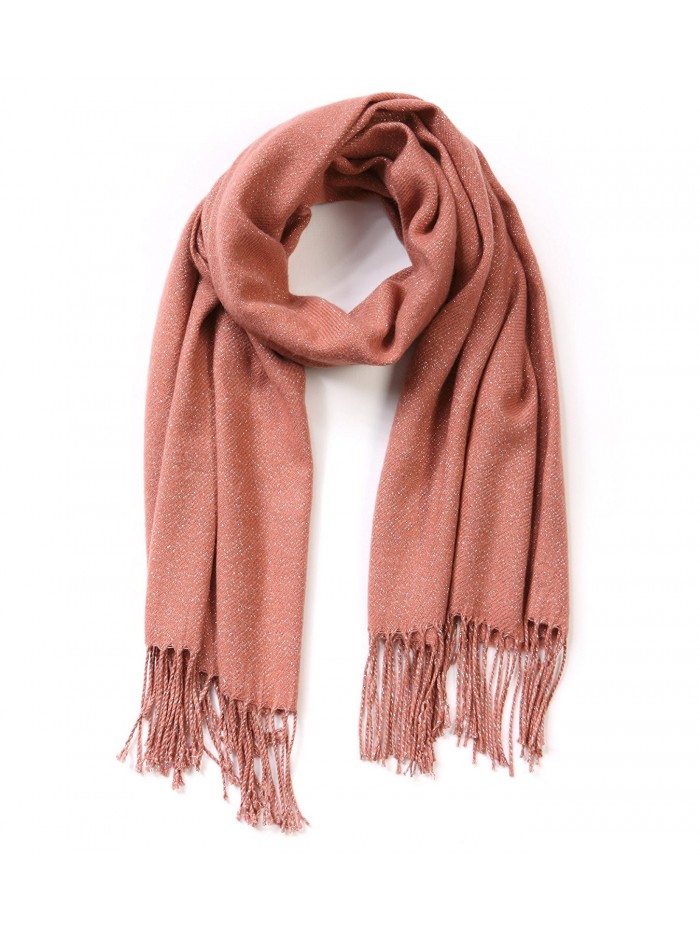 EUPHIE YING Womens Rich Solid Color Long Soft Winter Scarf - Darksalmon - CW1867YX530