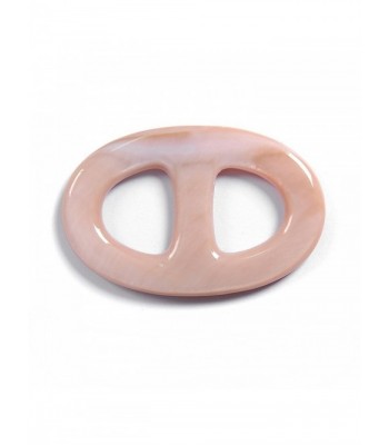 MaryCrafts Mother Of Pearl MOP Scarf Ring Oval Scarf Ring Handmade 4.1x2.7 Cm - Pink - C612BSELRS7