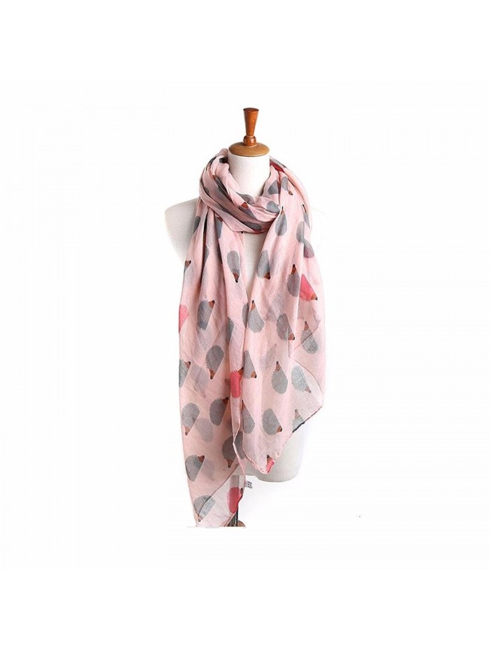 DEESEE(TM) Women Ladies Hedgehog Pattern Long Scarf Warm Wrap Shawl - Pink - C912N1RXDR5