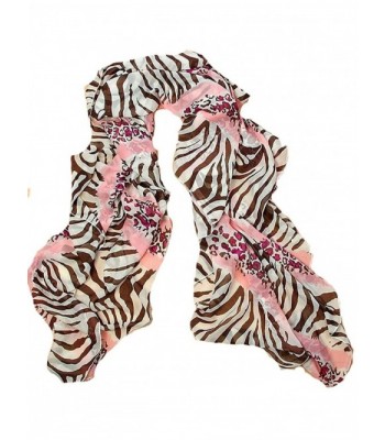 Pink Ladies Fashion Leopard Pattern Animal Print Shawl Scarf Wrap - C112LGVWAPP