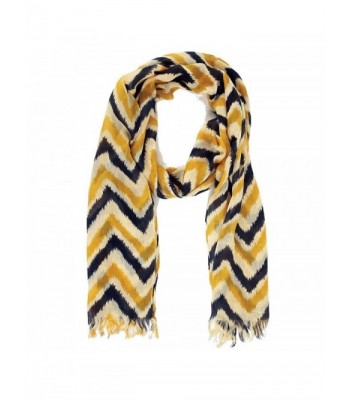 Navy Chevron 18x70" Women's Fashion Scarf - CN11CQVQDTF