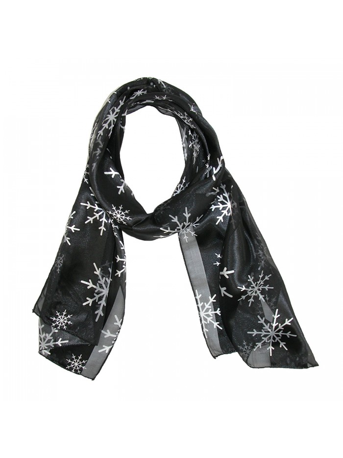 CTM Women's Snowflake Scarf - Black - CH11O340Z5V