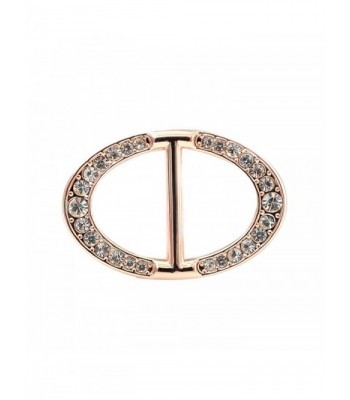 Vintage Oval Round Scarf Ring Rhinestone Scarves Buckle Women Jewelry Rose Gold - C212N43NSJO