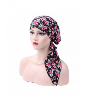 Binmer(TM) Women Muslim Stretch Turban Hat Velvet Hair Loss Head Scarf Wrap - Blue - CY186SZHEIT