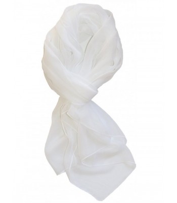 Tanu Collections Silk Blend Oblong Scarf in Solid and Ombre Mixed Colors - White - C111ACJMOAX