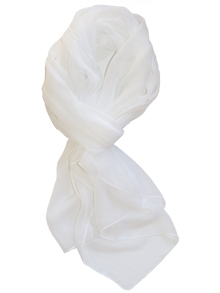 Tanu Collections Silk Blend Oblong Scarf in Solid and Ombre Mixed Colors - White - C111ACJMOAX