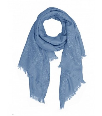 Soft Viscose and Cotton Scarves - Blue Texture with Sequins - CP129R4D4LD