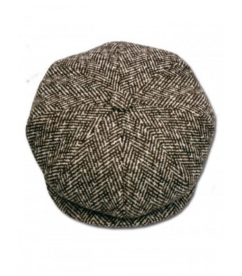 TitFus Herringbone Big Apple Duckbill Ivy Newsboy Irish Tweed Cap Hat - Brown - CT11KIPIKXN